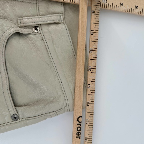 Agolde Los Angeles Women Recycled Leather 90s Pinch Waist Pant Solid taupe Sz 28 - Picture 12 of 16